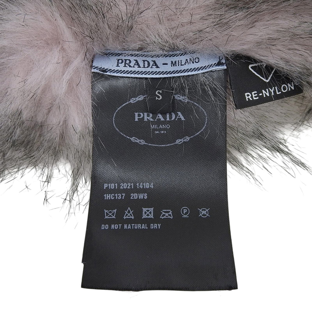 Prada Fur Re-Nylon Bucket Hat Black — view 7