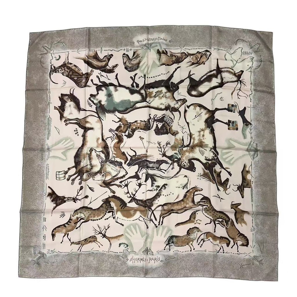 Hermes Carre 90 Silk Scarf Premieres Mains First Hand Multicolor