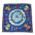 Hermes Carre 90 Scarf Silk Prieres AU Vent Prayer in the Wind Blue
