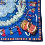 Hermes Carre 90 Scarf Silk Prieres AU Vent Prayer in the Wind Blue — view 5