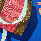 Hermes Carre 90 Scarf Silk Prieres AU Vent Prayer in the Wind Blue — view 6