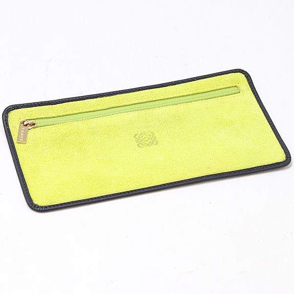Loewe Suede Flat Pouch Lime Color Mtm — view 2
