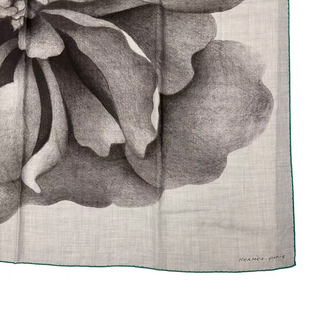 Hermes Scarf Cashmere Carre 140 Rose of Alma Une Pour Gray — view 5