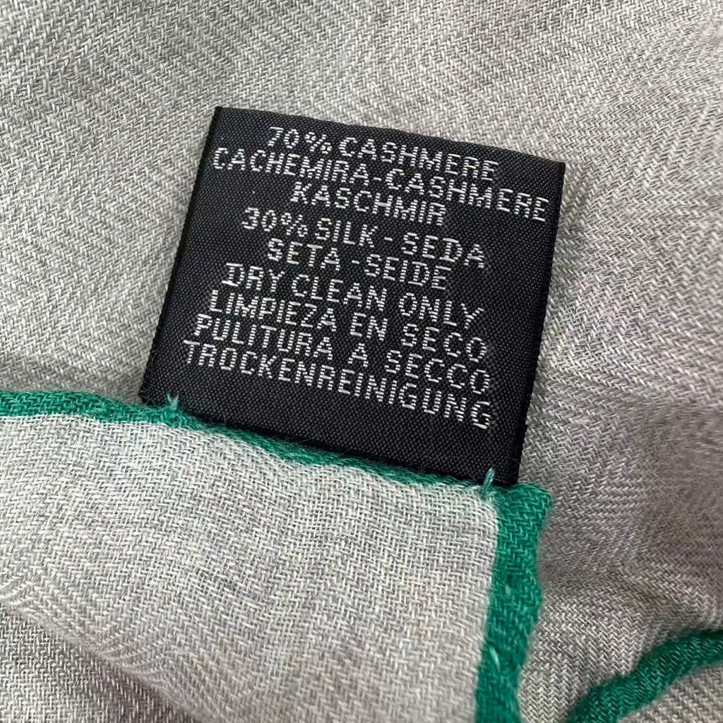 Hermes Scarf Cashmere Carre 140 Rose of Alma Une Pour Gray — view 7