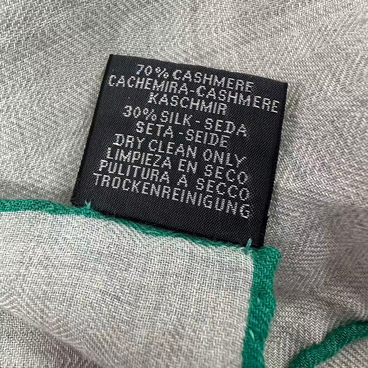 Hermes Scarf Cashmere Carre 140 Rose of Alma Une Pour Gray — view 7