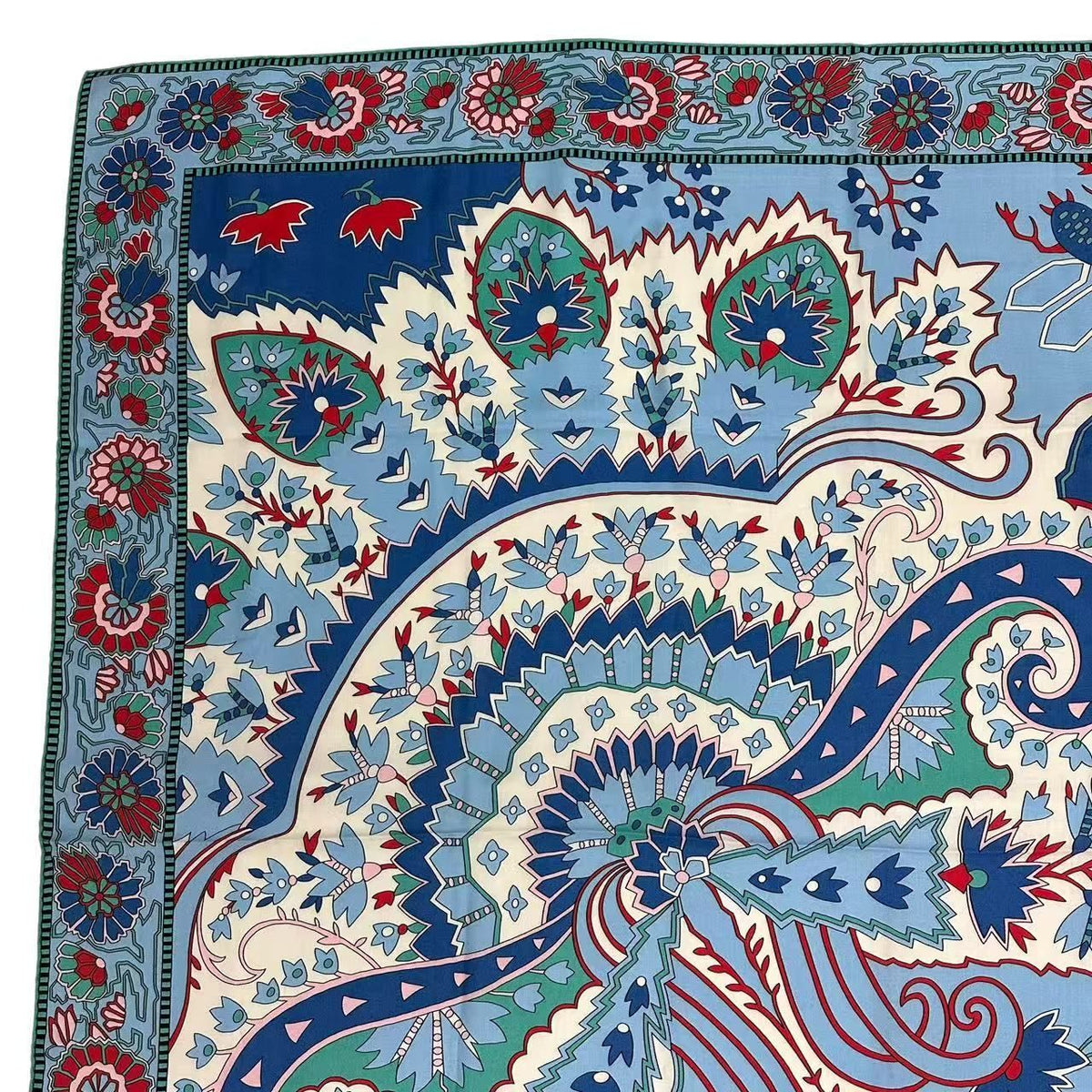 Hermes Scarf Cashmere Carre 140 Paisley From Blue — view 2