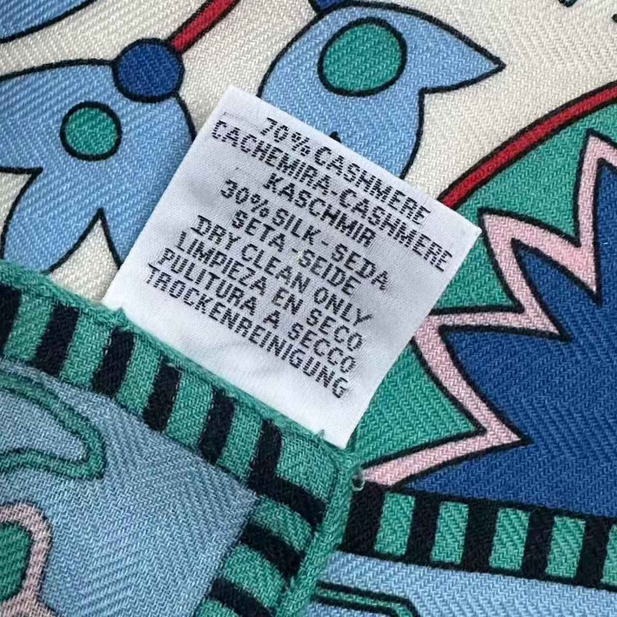 Hermes Scarf Cashmere Carre 140 Paisley From Blue — view 6