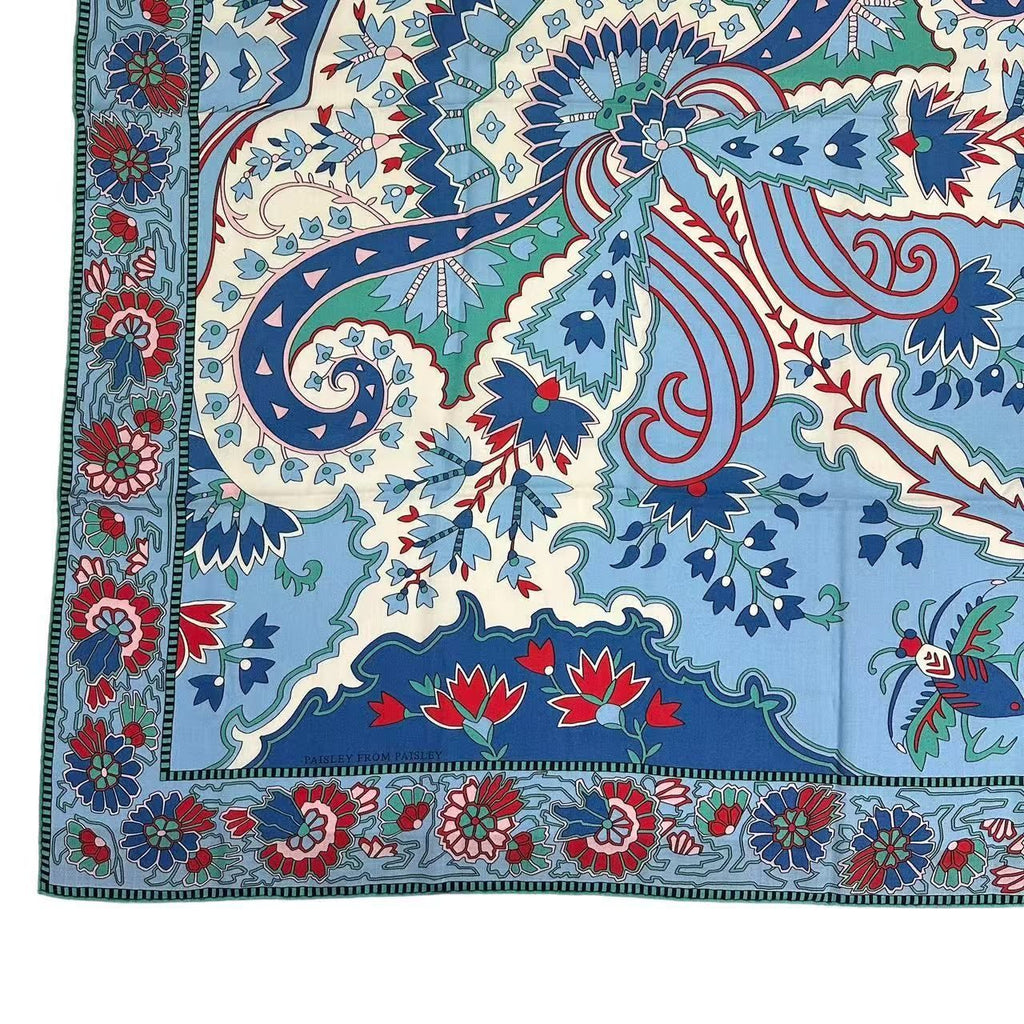 Hermes Scarf Cashmere Carre 140 Paisley From Blue — view 4