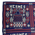 Hermes Scarf Silk Carre 140 Kelly en Perles Navy — view 2
