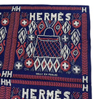 Hermes Scarf Silk Carre 140 Kelly en Perles Navy — view 3