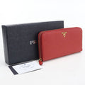 Prada Zip Around Wallet Saffiano Leather