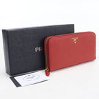 Prada Zip Around Wallet Saffiano Leather