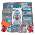 Hermes Carre 140 Scarf Cashmere Large Parures de Samourais Samurai Armor Blue