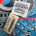 Hermes Carre 140 Scarf Cashmere Large Parures de Samourais Samurai Armor Blue — view 8