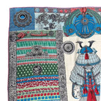 Hermes Carre 140 Scarf Cashmere Large Parures de Samourais Samurai Armor Blue — view 3