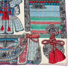 Hermes Carre 140 Scarf Cashmere Large Parures de Samourais Samurai Armor Blue — view 6