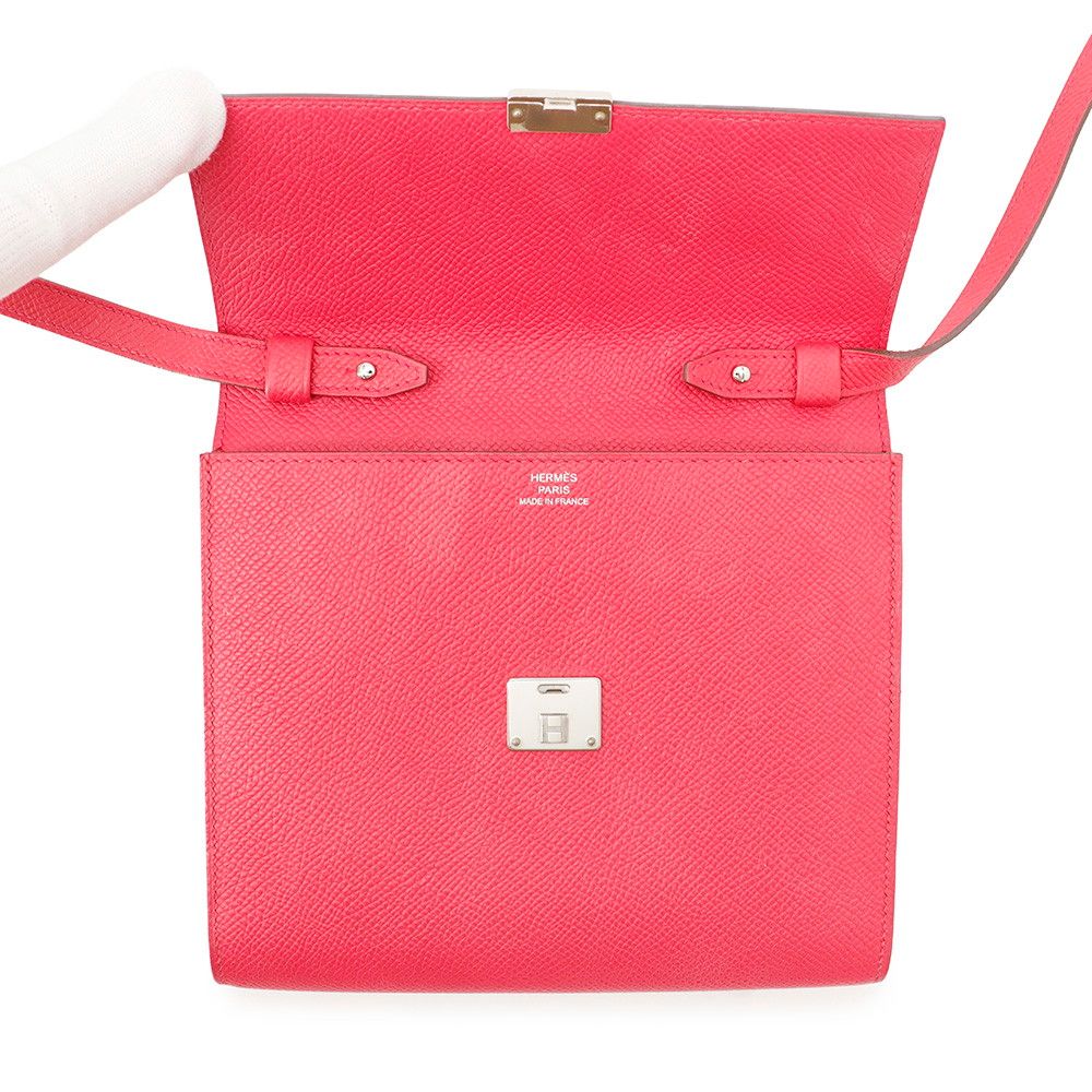Hermes Clic Rose Silver Epsom 16 Bag — view 5