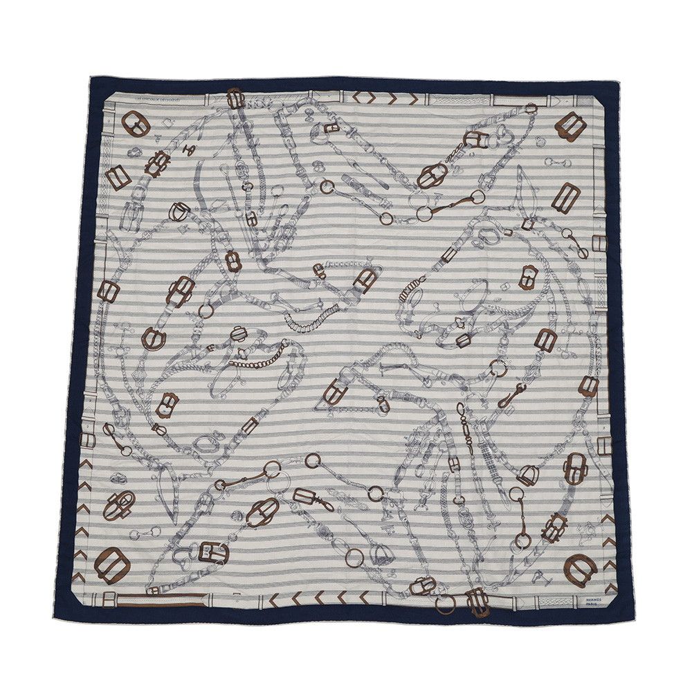 Hermes Shawl Carre 140 Geant les Chevaux Dechaines Transat Cashmere Silk Scarf