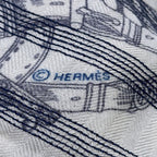 Hermes Shawl Carre 140 Geant les Chevaux Dechaines Transat Cashmere Silk Scarf — view 5