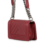 Chanel Chain Shoulder Bag Boy Small CC Logo Caviar Leather — view 2