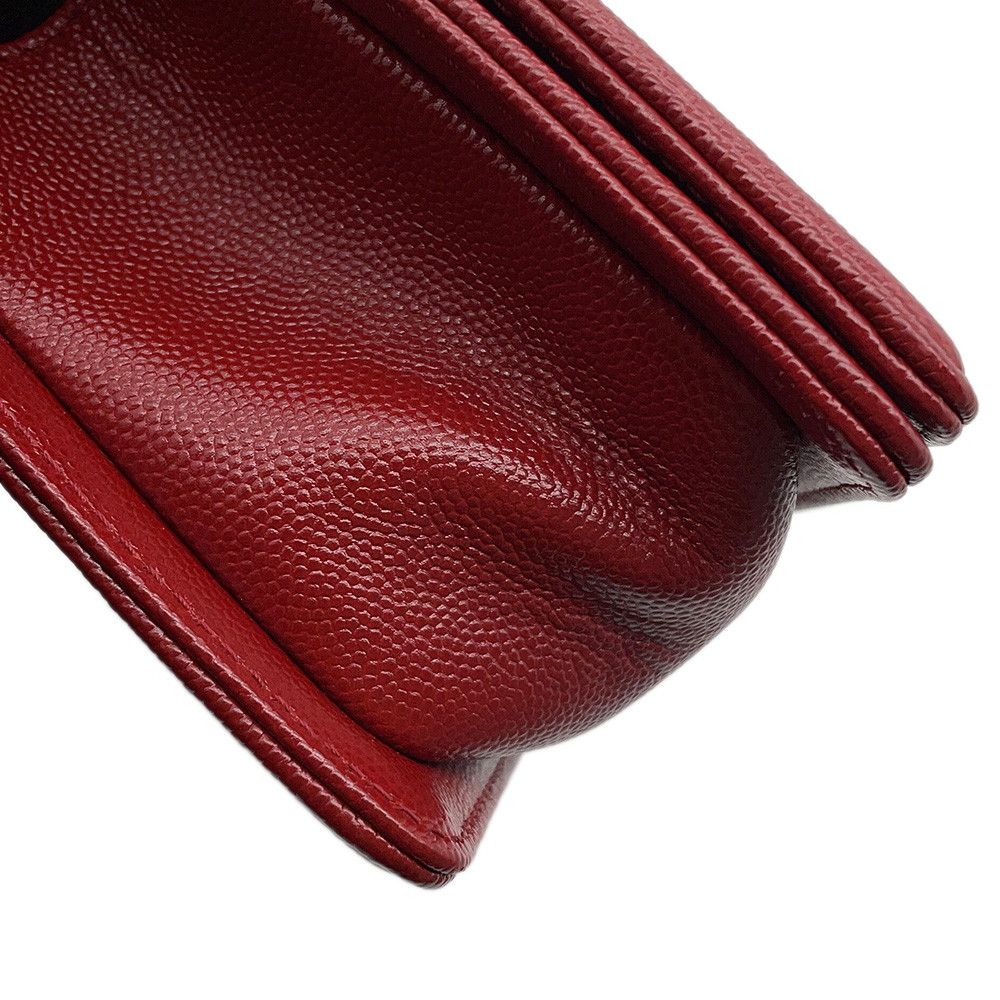 Chanel Chain Shoulder Bag Boy Small CC Logo Caviar Leather — view 7