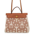 Hermes Herbag Zip PM Retourne Fauve Ecru Beige Gold Toile H Vache Hunter Handbag
