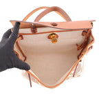 Hermes Herbag Zip PM Retourne Fauve Ecru Beige Gold Toile H Vache Hunter Handbag — view 5