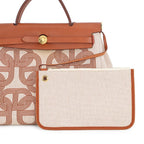 Hermes Herbag Zip PM Retourne Fauve Ecru Beige Gold Toile H Vache Hunter Handbag — view 6
