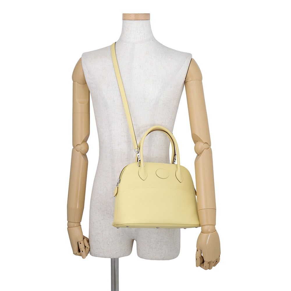Hermes Handbag Bolide 27 Jaune Poussin Silver Epsom 2-Way — view 5