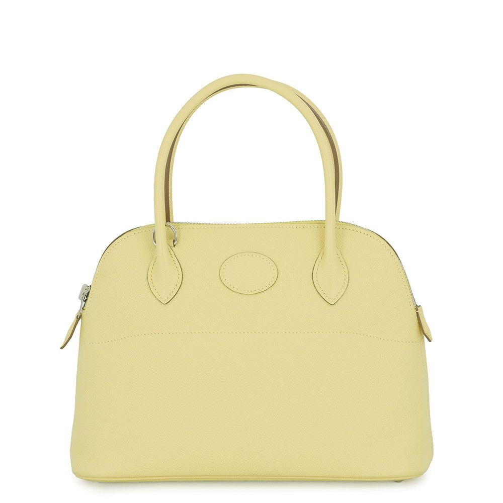 Hermes Handbag Bolide 27 Jaune Poussin Silver Epsom 2-Way