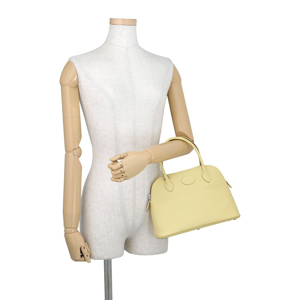 Hermes Handbag Bolide 27 Jaune Poussin Silver Epsom 2-Way — view 4