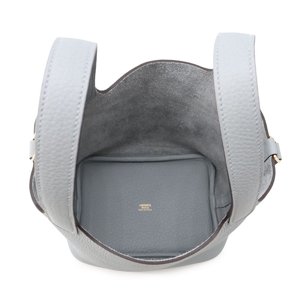 Hermes Handbag Picotin Lock PM Gray Pantin Gold Taurillon Clemence Tote — view 5