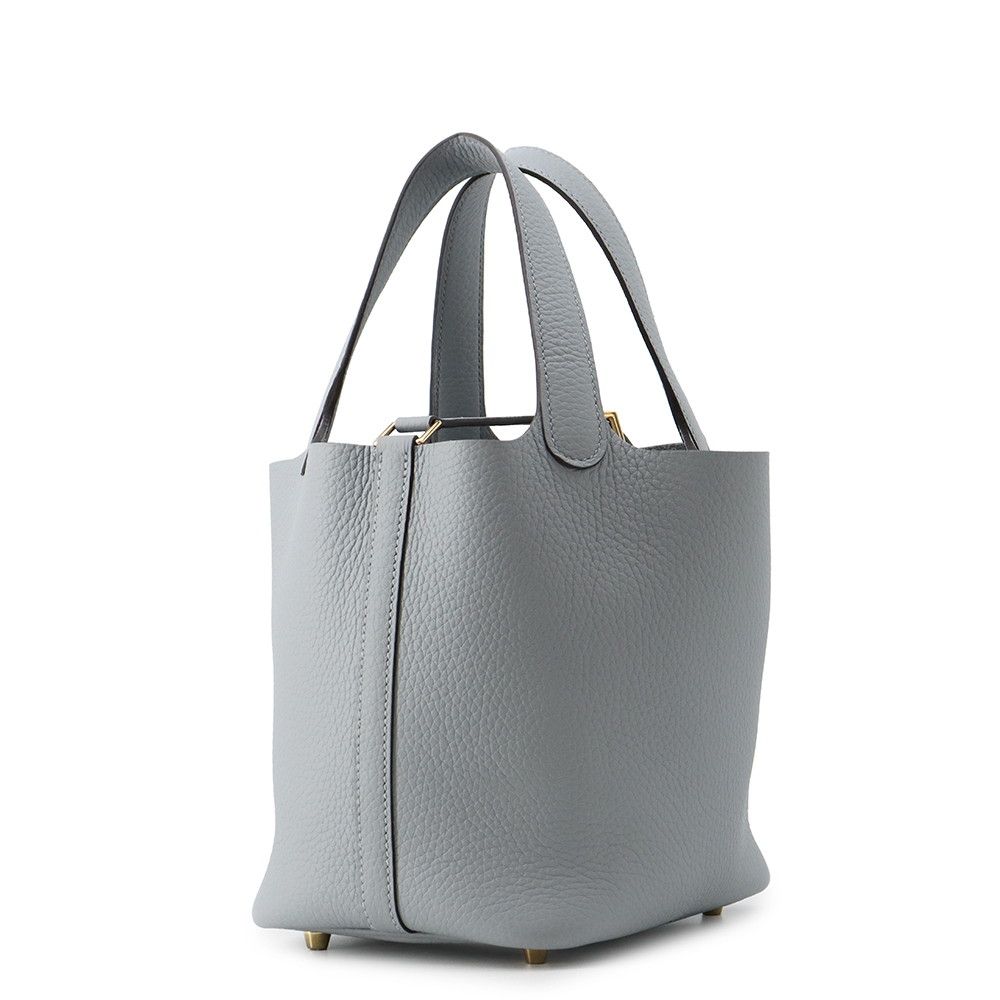 Hermes Handbag Picotin Lock PM Gray Pantin Gold Taurillon Clemence Tote — view 2