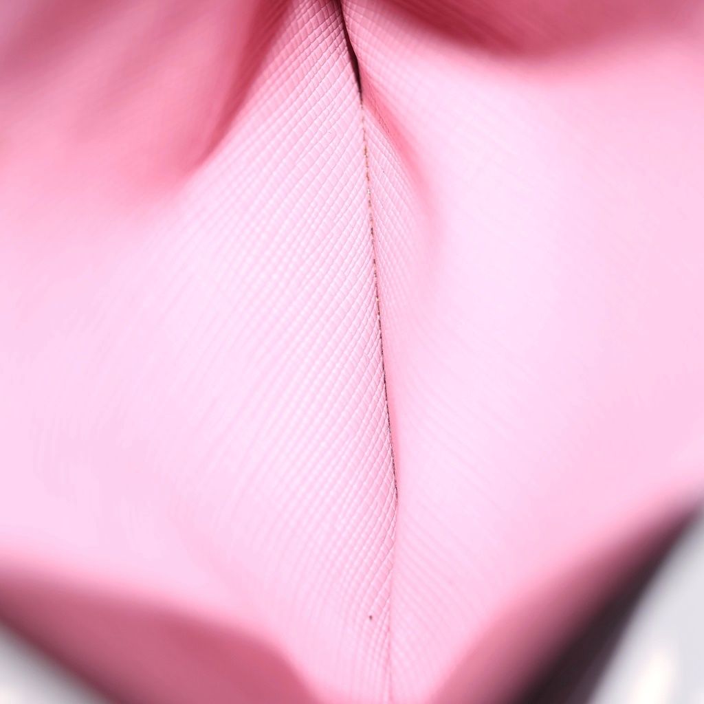 Prada Saffiano Triang Triangle Logo Leather Card Case Pink — view 4