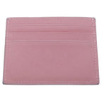 Prada Saffiano Triang Triangle Logo Leather Card Case Pink — view 2