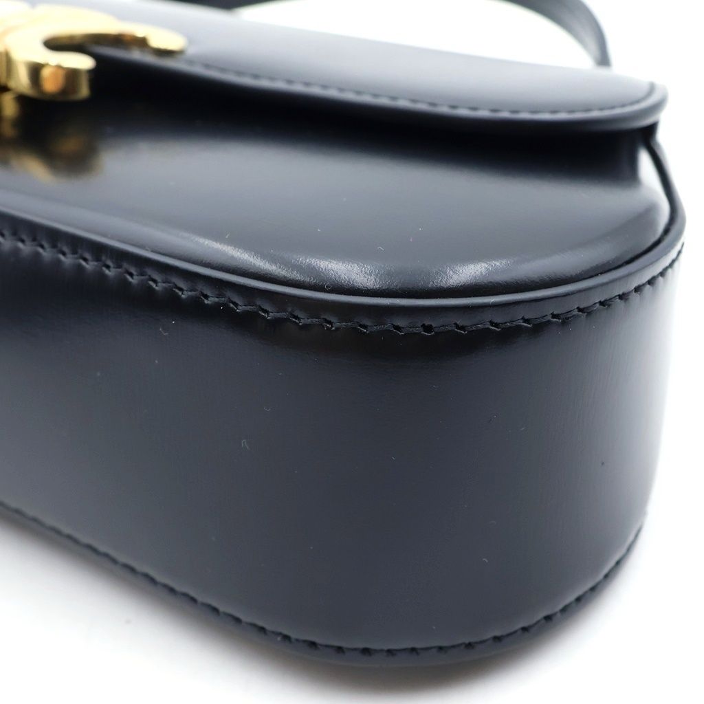 Celine Teenage Laura 2-Way Mini Shoulder Bag Black Leather Gold — view 5