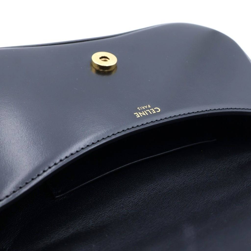 Celine Teenage Laura 2-Way Mini Shoulder Bag Black Leather Gold — view 8