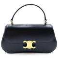 Celine Teenage Laura 2-Way Mini Shoulder Bag Black Leather Gold