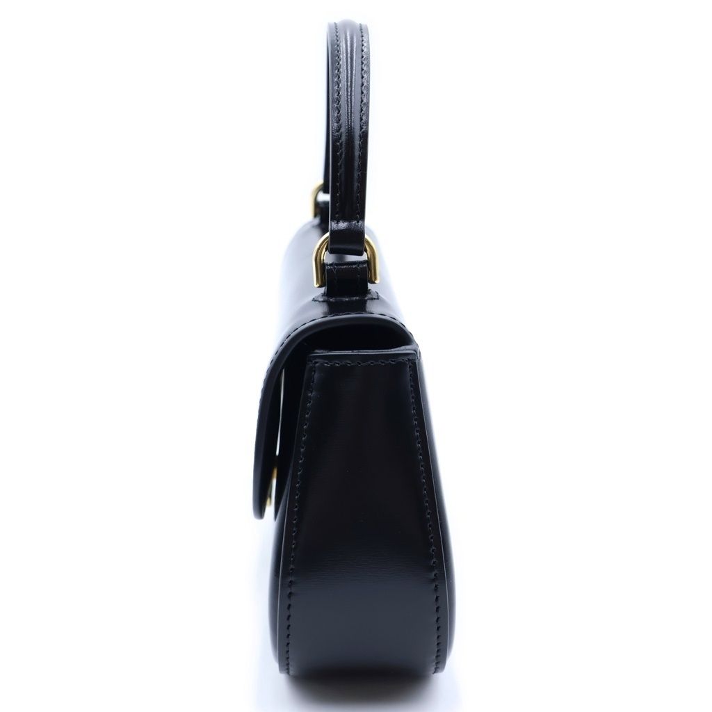 Celine Teenage Laura 2-Way Mini Shoulder Bag Black Leather Gold — view 3