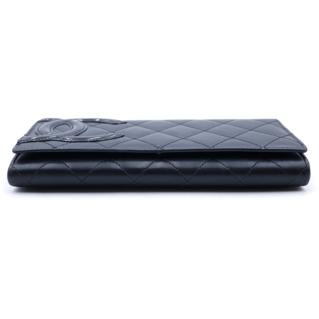 Chanel Cambon Line CC Logo Wallet Card Case Bifold Black Lambskin — view 4