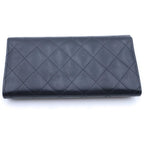 Chanel Cambon Line CC Logo Wallet Card Case Bifold Black Lambskin — view 2
