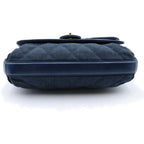 Chanel Quilted Denim Chain Shoulder Bag Indigo Blue Leather Gold — view 4