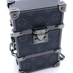 Louis Vuitton Monogram Eclipse Noir Chain Mini Trunk — view 4
