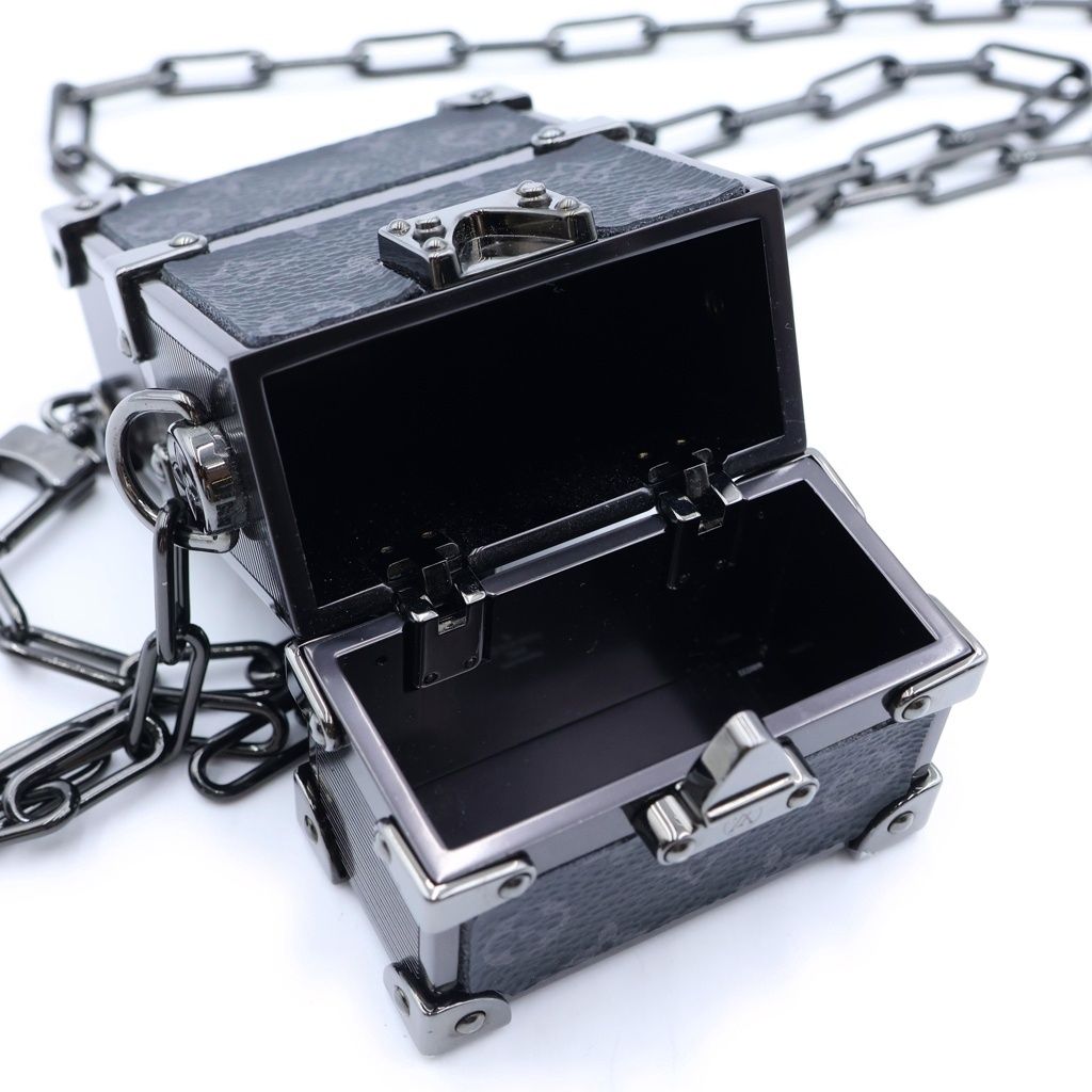 Louis Vuitton Monogram Eclipse Noir Chain Mini Trunk — view 6