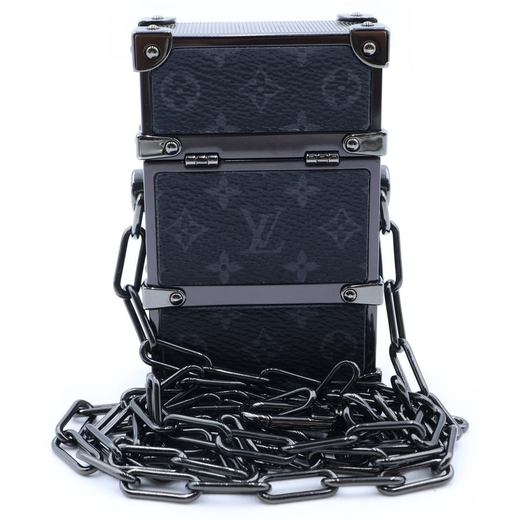 Louis Vuitton Monogram Eclipse Noir Chain Mini Trunk — view 2
