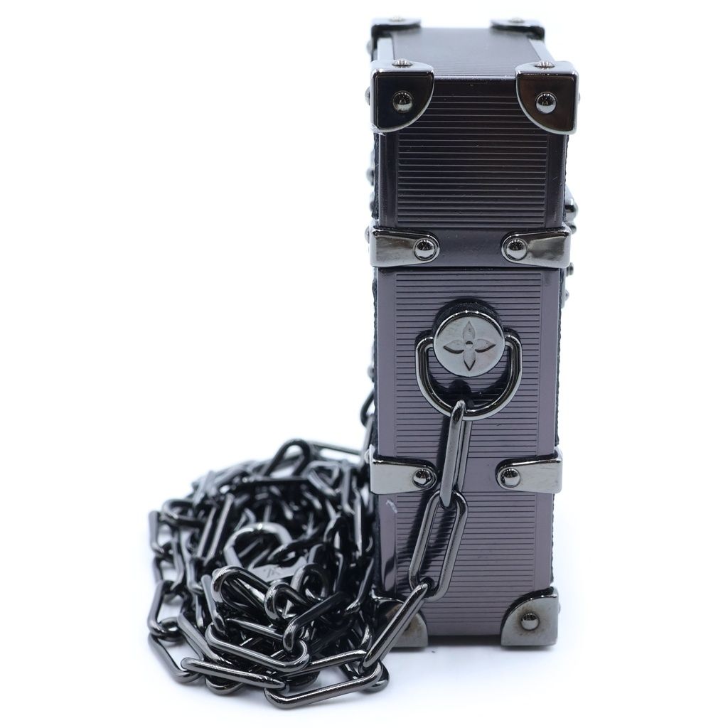 Louis Vuitton Monogram Eclipse Noir Chain Mini Trunk — view 3