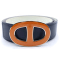 Hermes Chaine D'ancre Belt Epsom Box Calf Orange Navy White 95