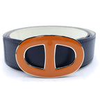 Hermes Chaine D'ancre Belt Epsom Box Calf Orange Navy White 95