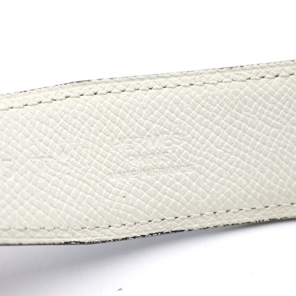 Hermes Chaine D'ancre Belt Epsom Box Calf Orange Navy White 95 — view 5