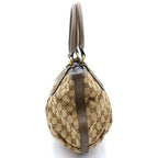 Gucci GG Canvas Scarlet Tote Bag Brown Beige Leather Gold — view 3